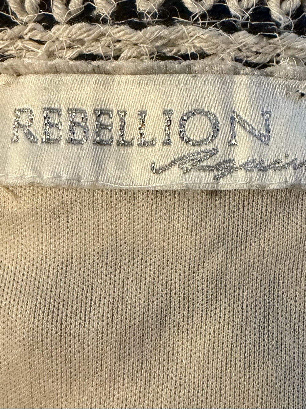 Rebellion Embroidered Floral Crop Top - Black & Cream - Picture 3 of 4